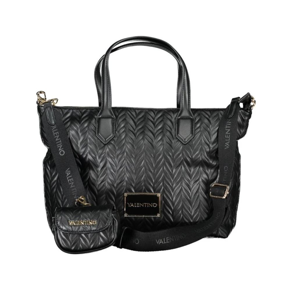 Valentino by Mario Valentino Zwarte polyethyleen handtas met verstelbare band Black Dames