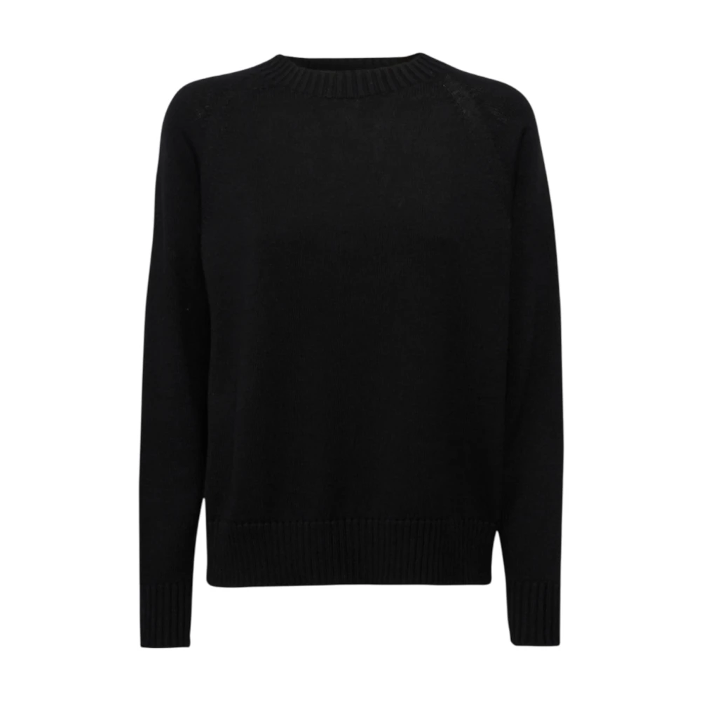 Max Mara Zwarte Crewneck Wollen Trui Black Dames