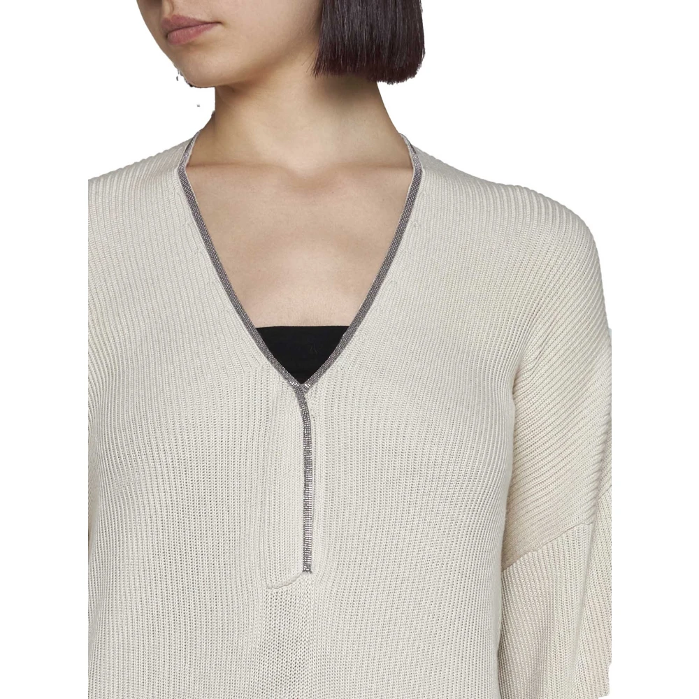 BRUNELLO CUCINELLI Witte Truien voor Vrouwen White Dames