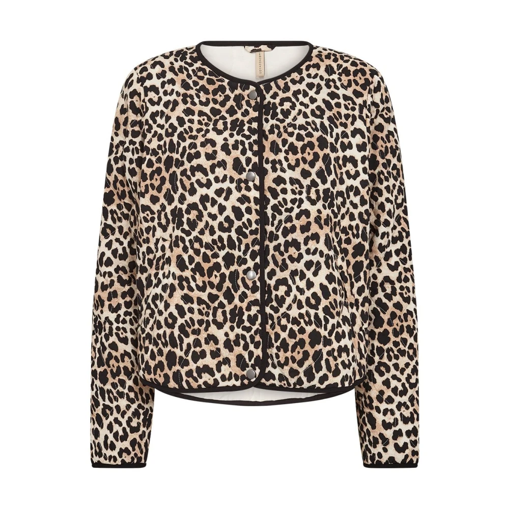 Soyaconcept Luipaardprint Jas met Zwarte Details Brown Dames