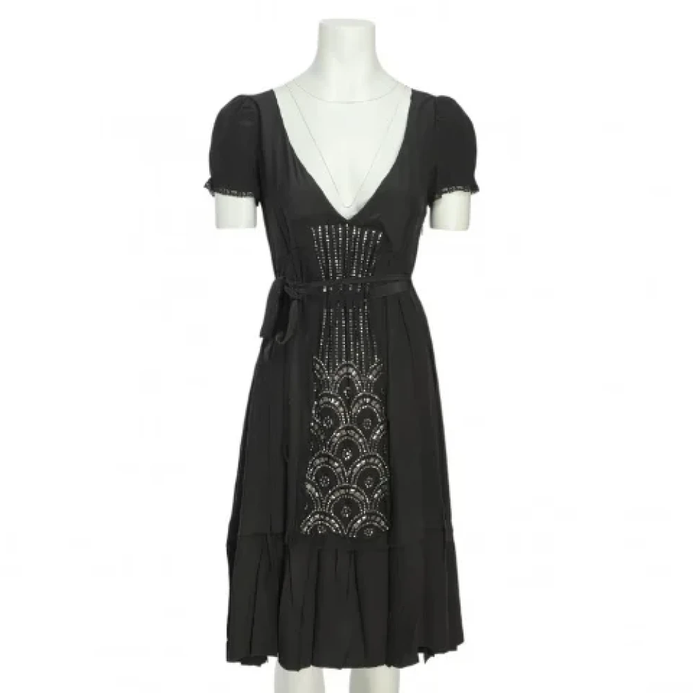 Prada Vintage Pre-owned Fabric dresses Black Dames