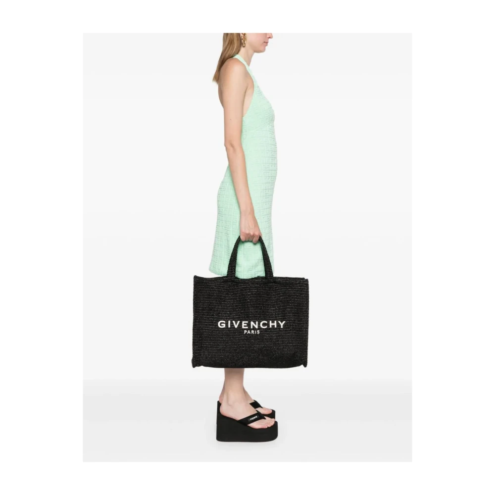 Givenchy Raffia Tote Tas G-Tote Lijn Black Dames