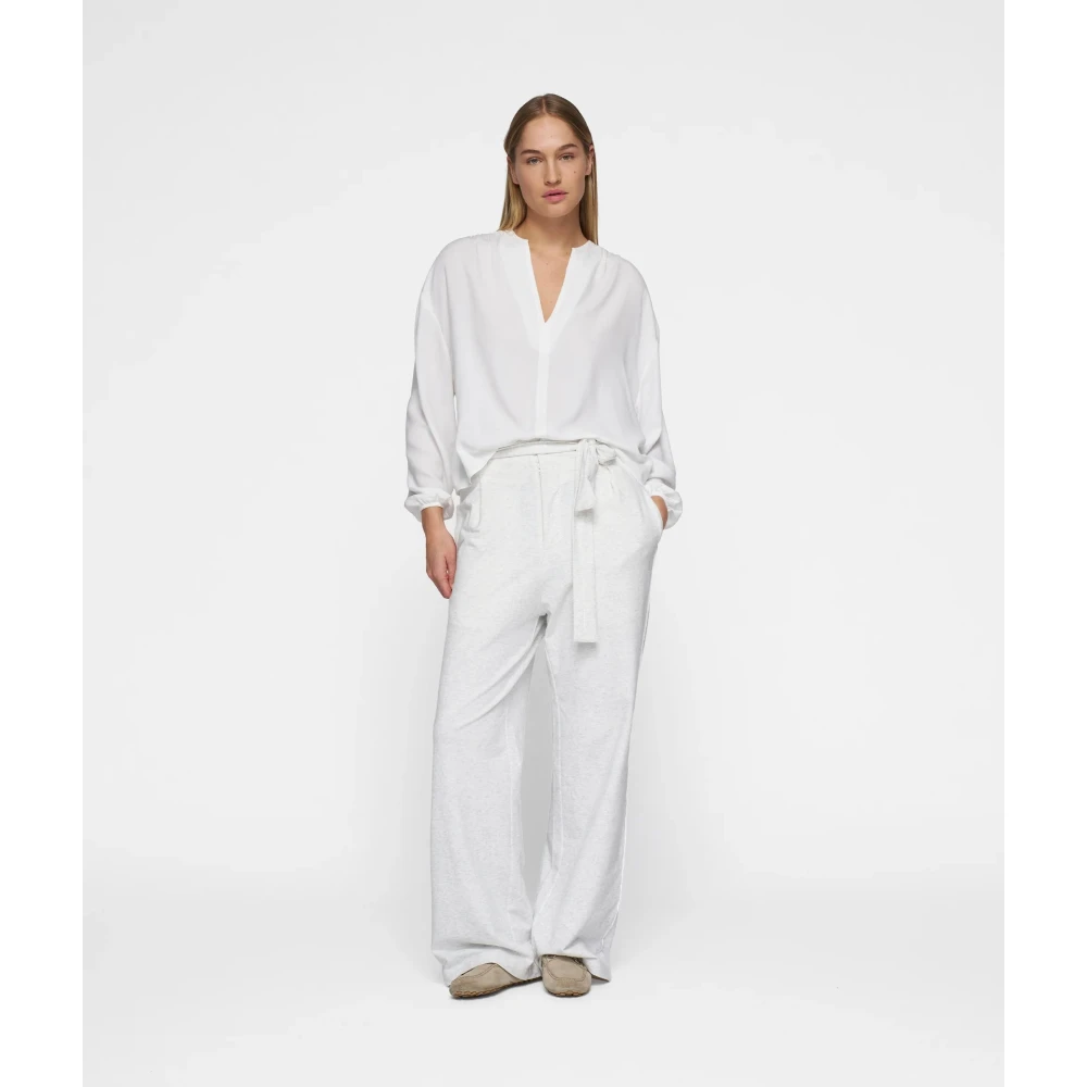 10Days Oversized Fluide Blouse met Trompetmouwen White Dames