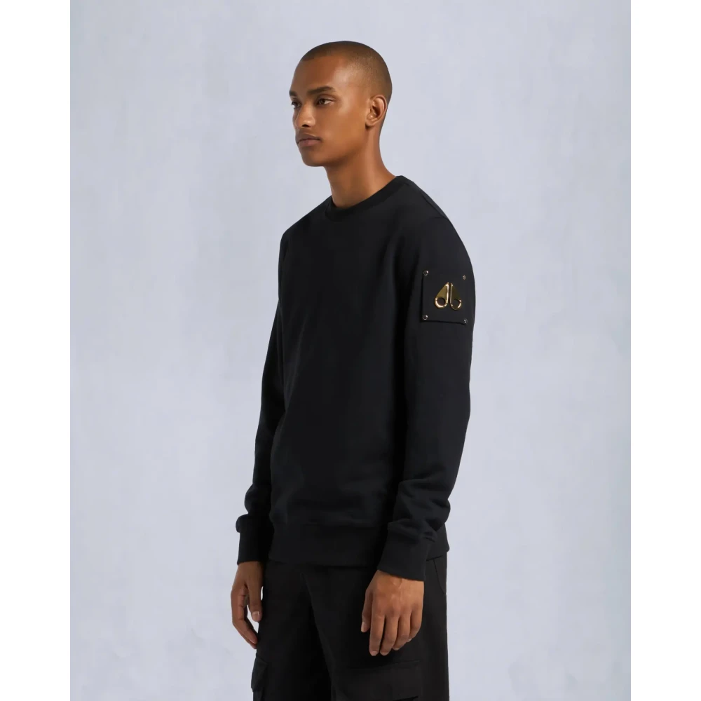 Moose Knuckles Zwart Goud Crewneck Sweater Black Heren