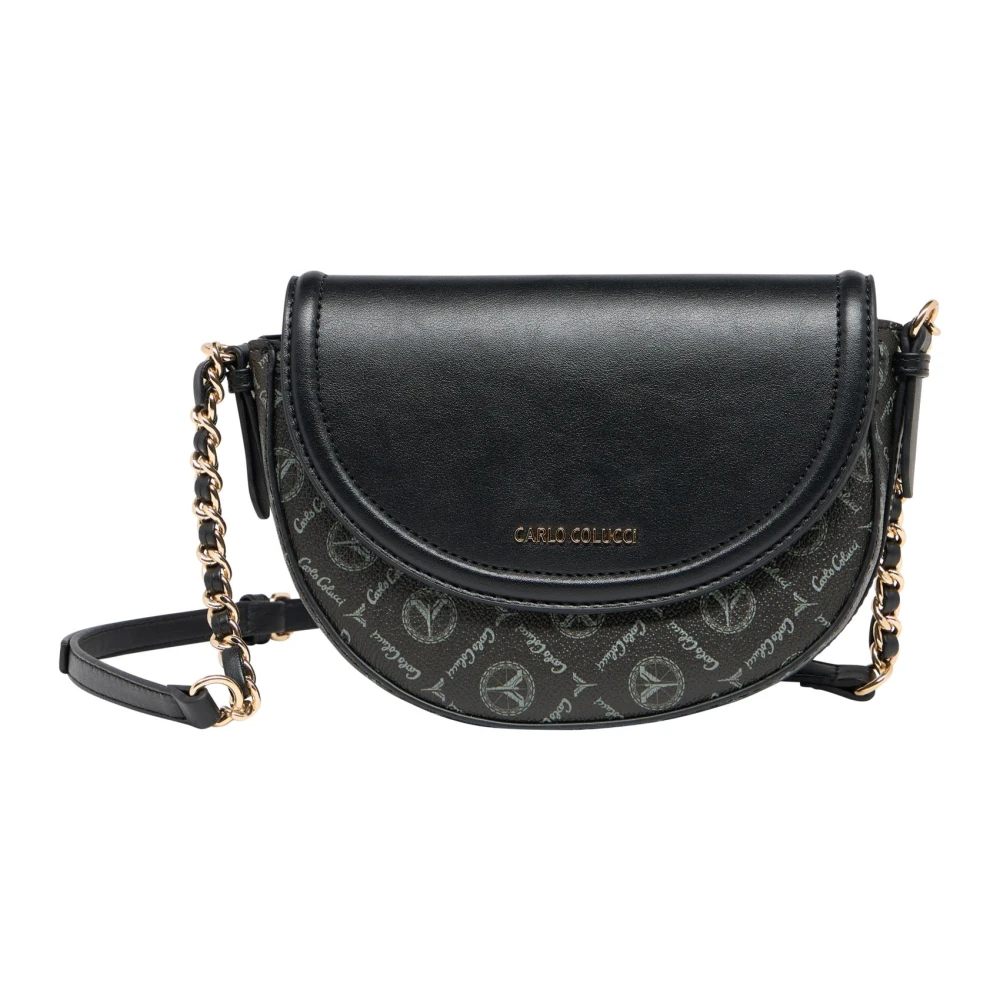 Carlo colucci Stijlvolle Logoprint Handtas Black Dames