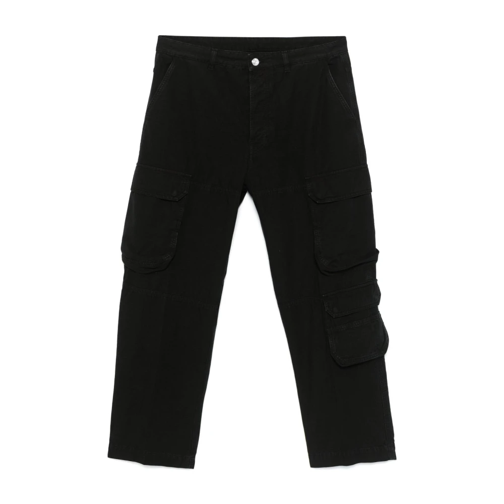 Nine In The Morning Zwarte Cargo Jeans met knoopsluiting Black Heren