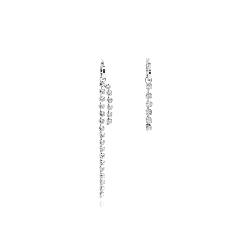 Mm6 Maison Margiela Donna Grigio Orecchini Pendenti Con Strass