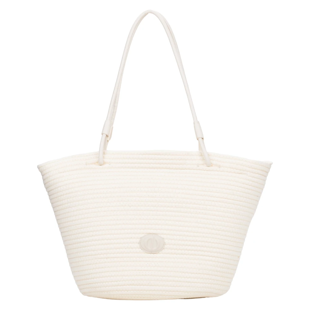 Estro Women's Beige Textile Shopper Bag - Shoulder Bags - One Size - Bags
