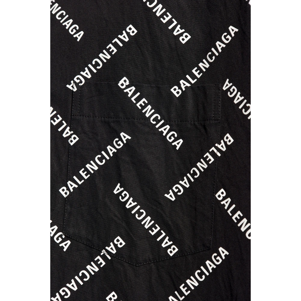 Balenciaga Shirt met logo Black Heren
