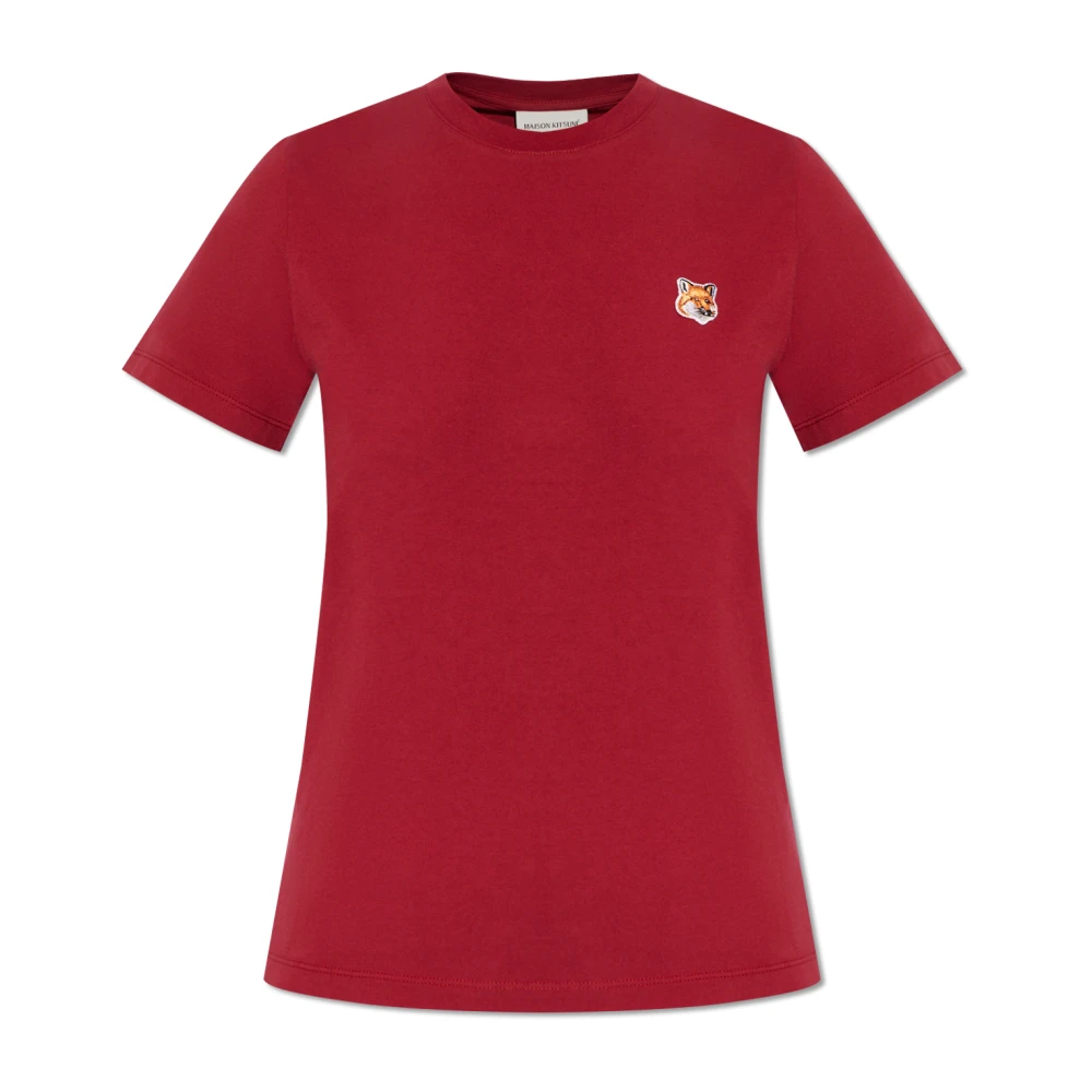 Maison Kitsuné T-shirt met logo Red Dames