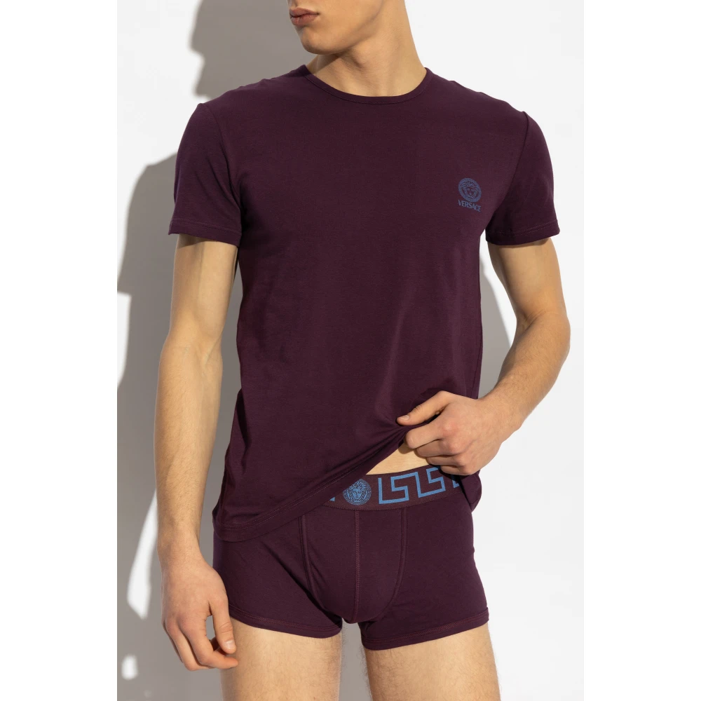 Versace Katoenen ondergoed t-shirt Purple Heren