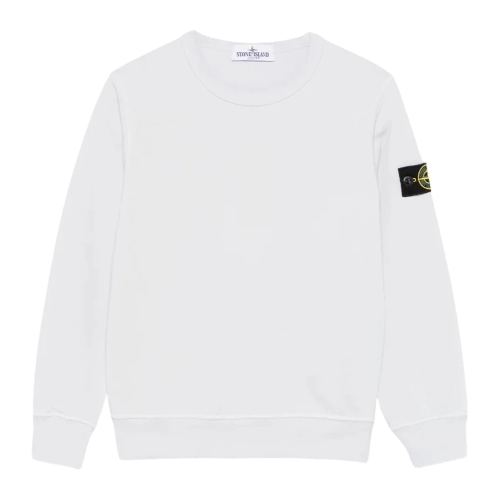 Stone Island White Kids Sweatshirts, Male, 10 Y, Crewneck Sweatshirt