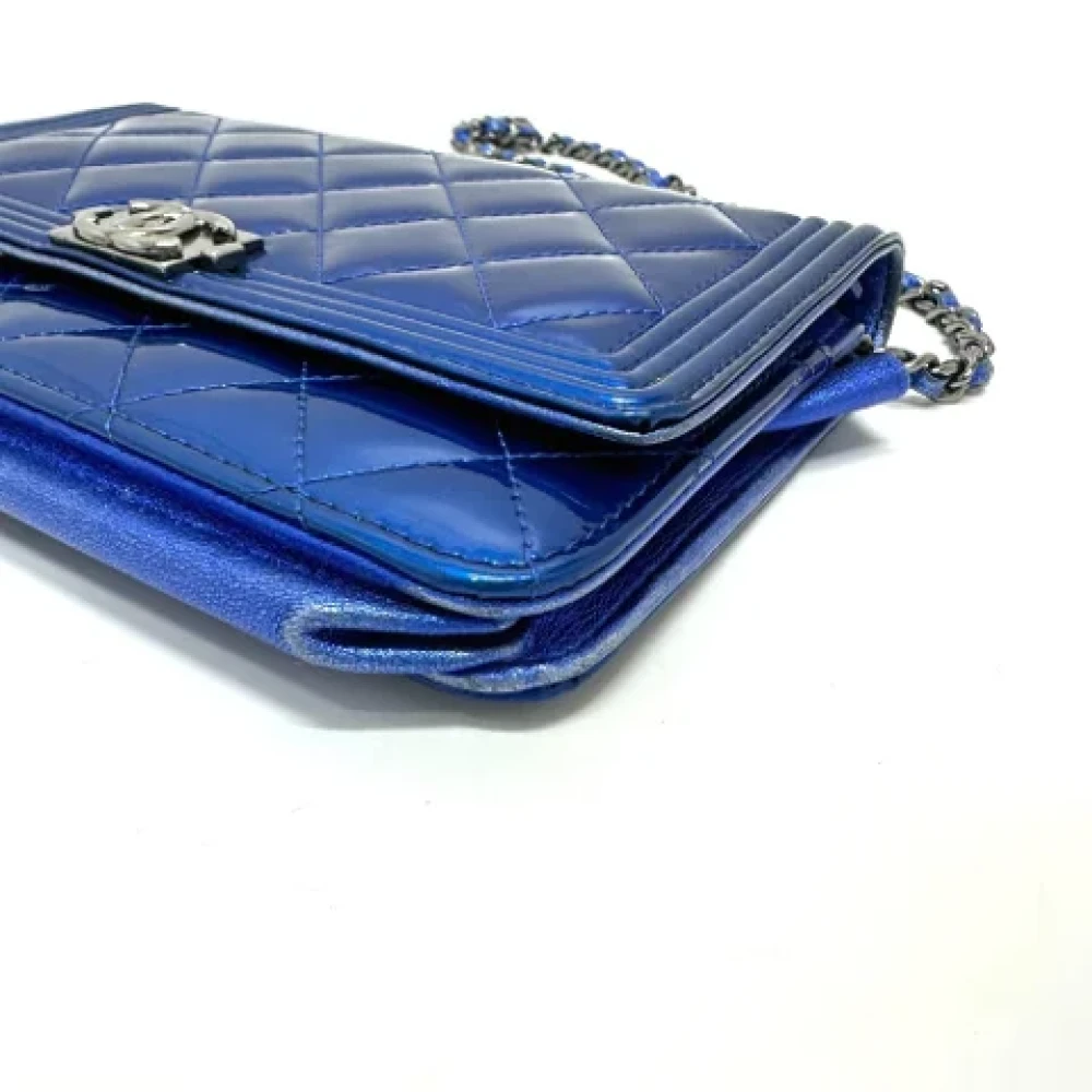 Chanel Vintage Pre-owned Leather chanel-bags Blue Dames