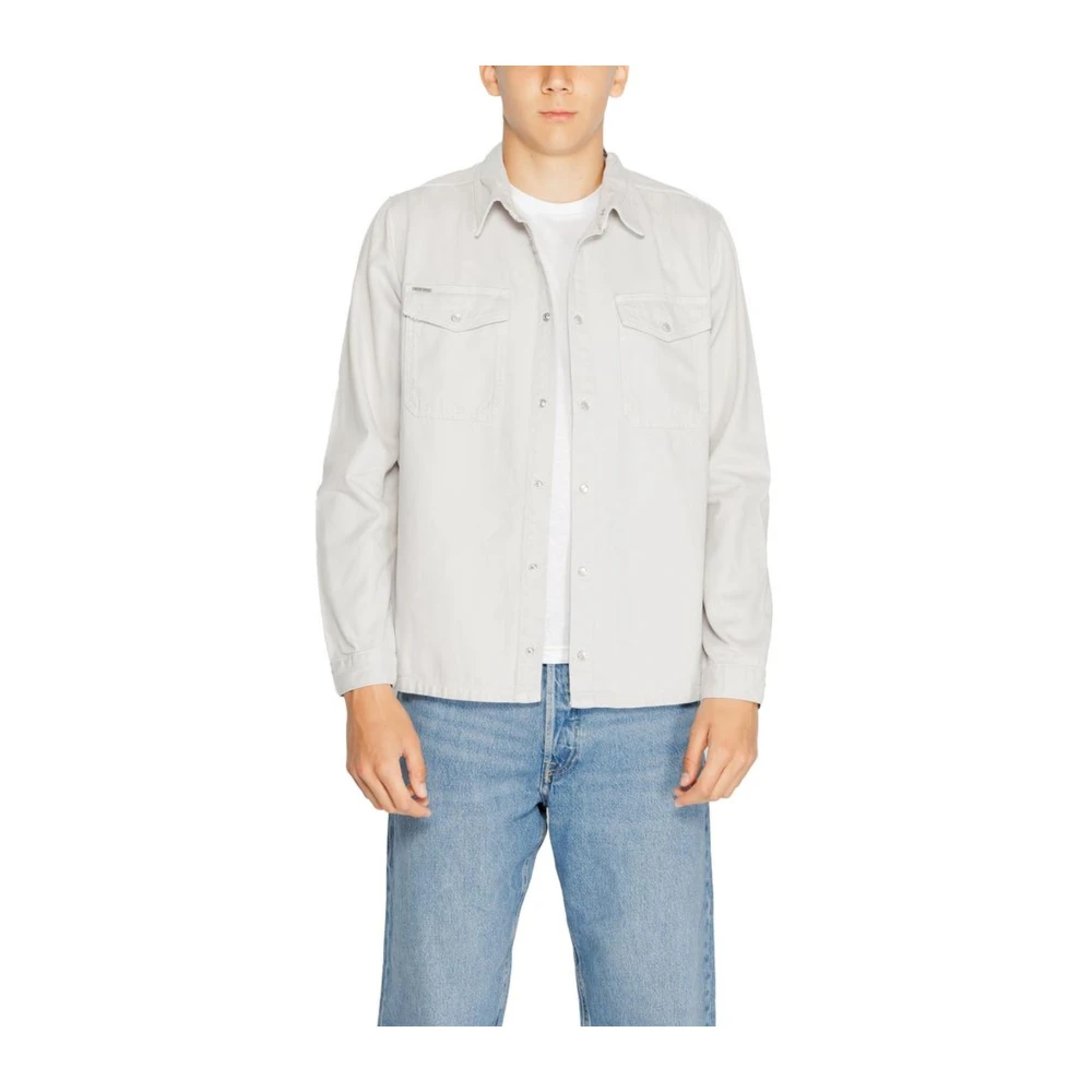 Antony Morato Katoenen Overhemd Herfst Winter Collectie Gray Heren