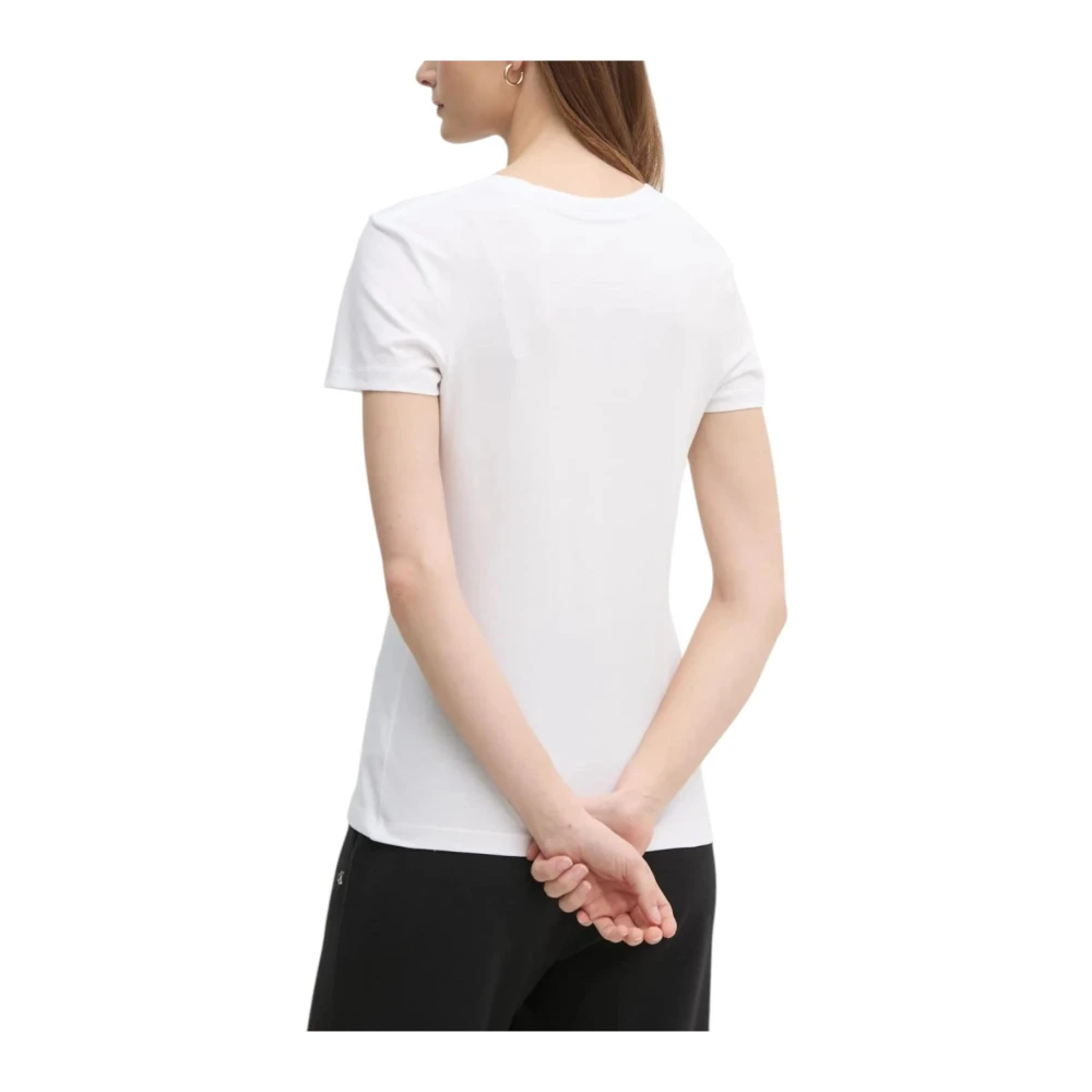 Calvin Klein Jeans Witte Katoenen T-shirt met Korte Mouwen White Dames