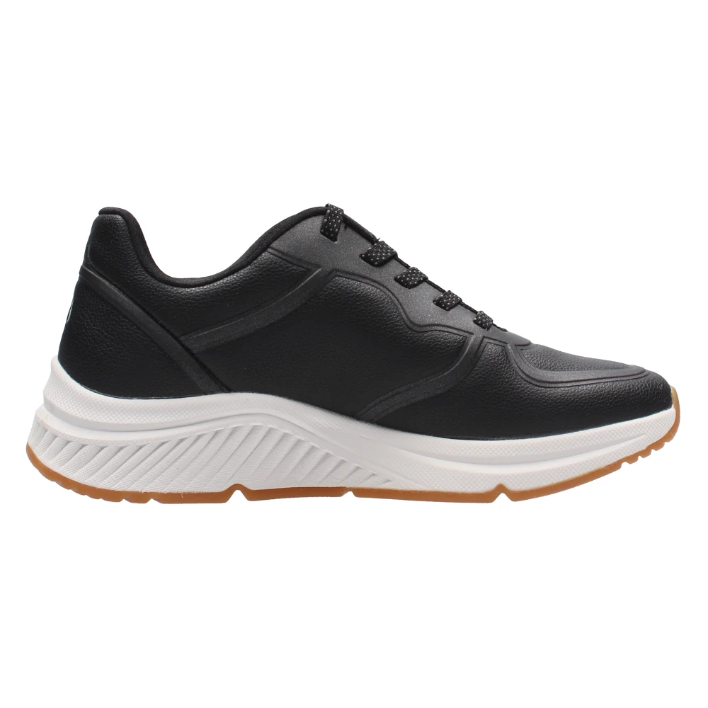 Skechers Sportieve leren sneaker met ondersteuning van de voetboog Dames Schoenen Zwart