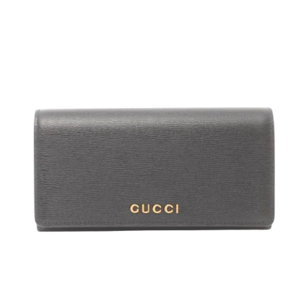 Gucci Vintage Pre-owned Leather wallets Black Dames