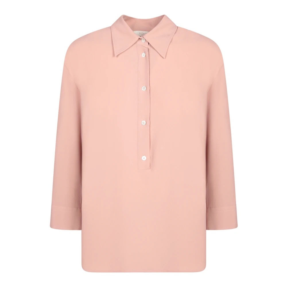 Incotex Women's Pink Silk-Blend Crepe Blouse