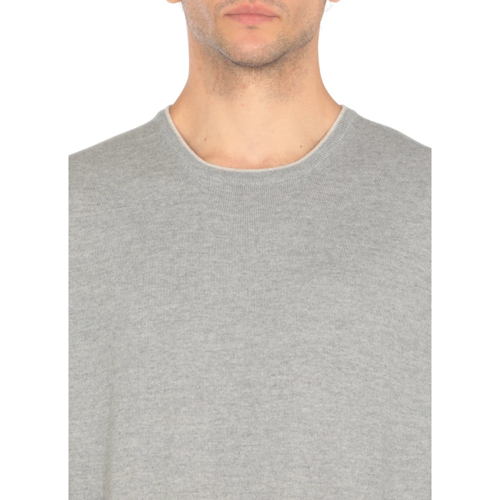 Fay Contrast Detail Wollen Trui Mannen Gray Heren