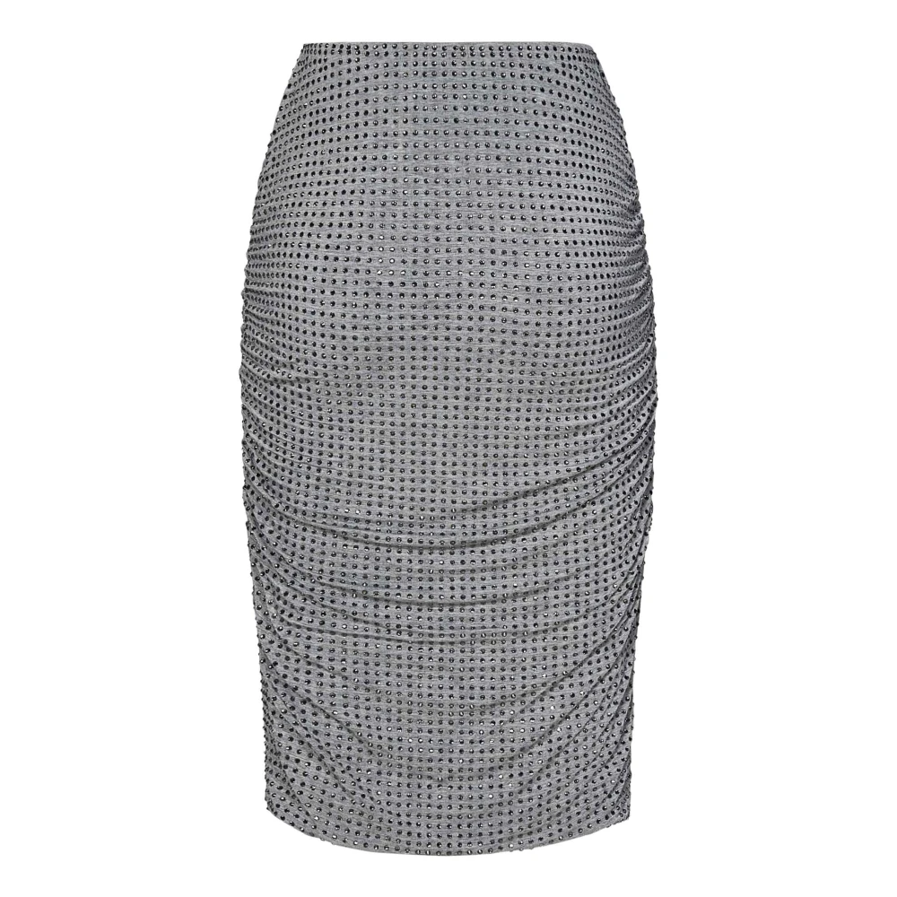 pinko Grijze Strass Rok Aw24 Gray Dames