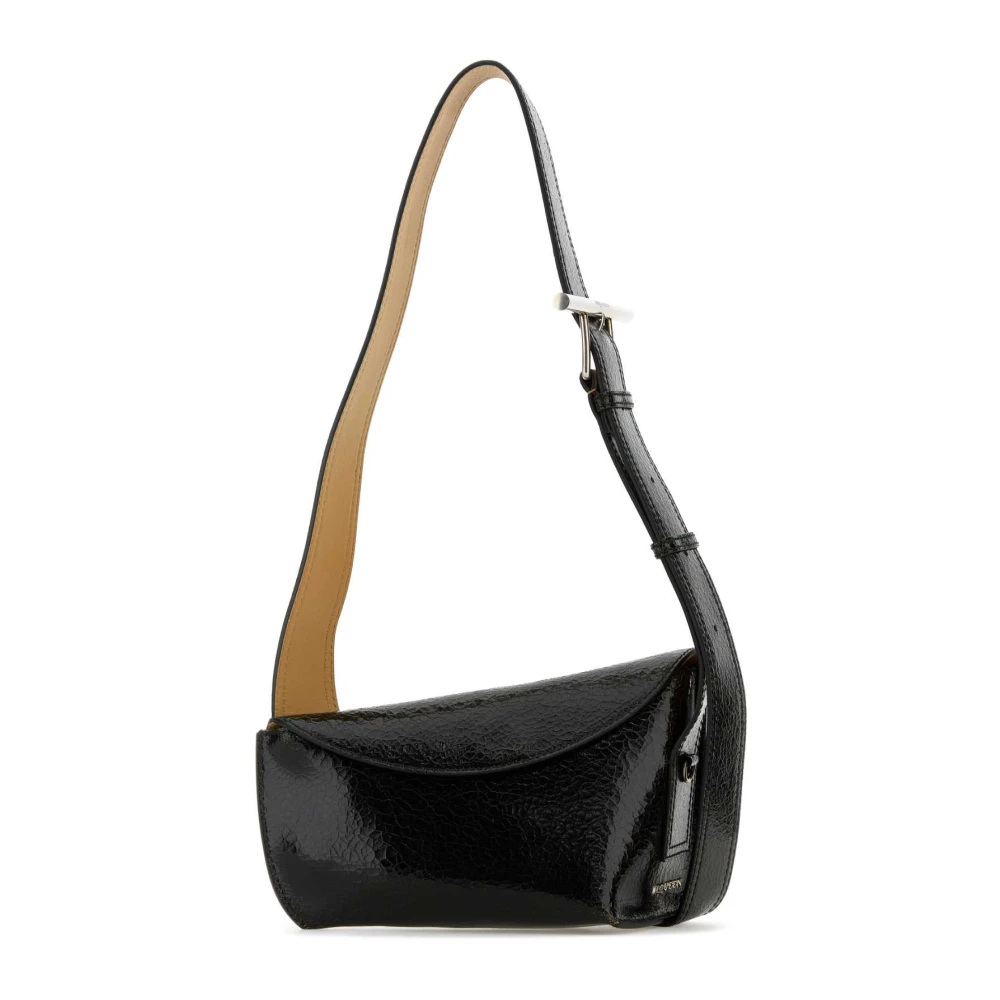 alexander mcqueen Zwarte leren Crossbody Sling Tas Black Heren