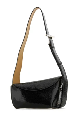 Svart läder Crossbody Slingväska