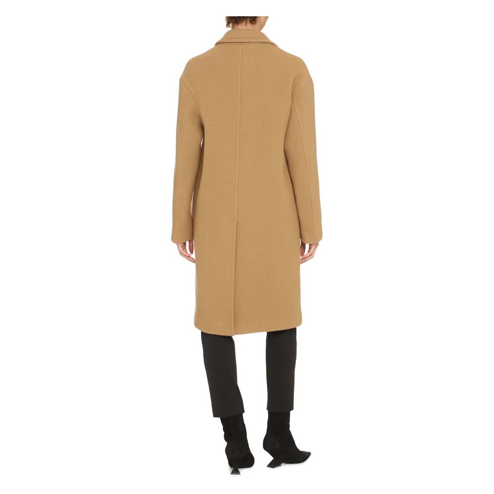 pinko Wollen Jas met Reverskraag Brown Dames
