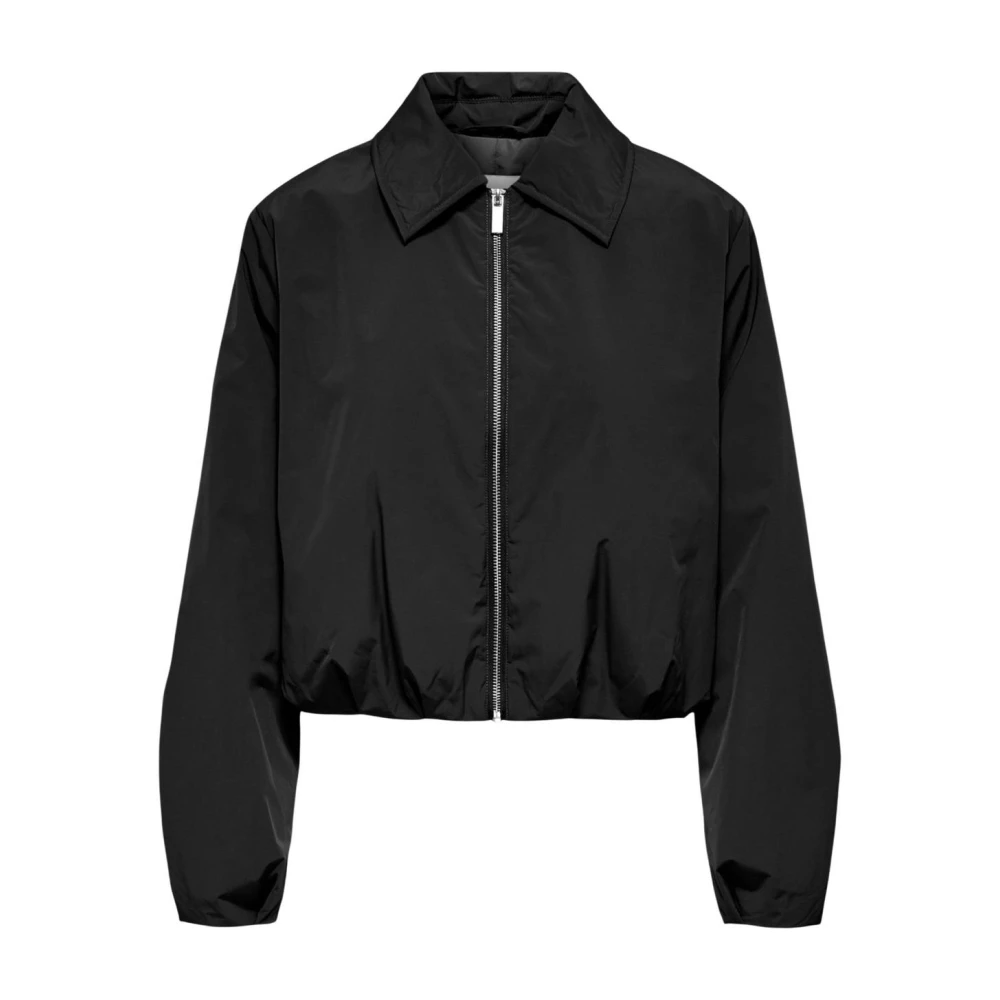 Only Vrouw Zwart Jassen Dames, S, Polyester, Blazer Met Ronde Hals, Ritssluiting En Klassieke Kraag