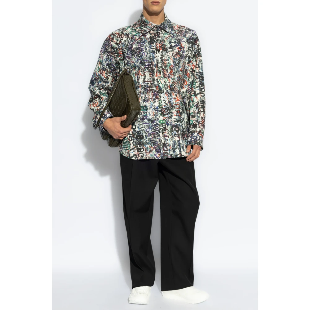 Bottega Veneta Wollen broek met vouw Black Heren