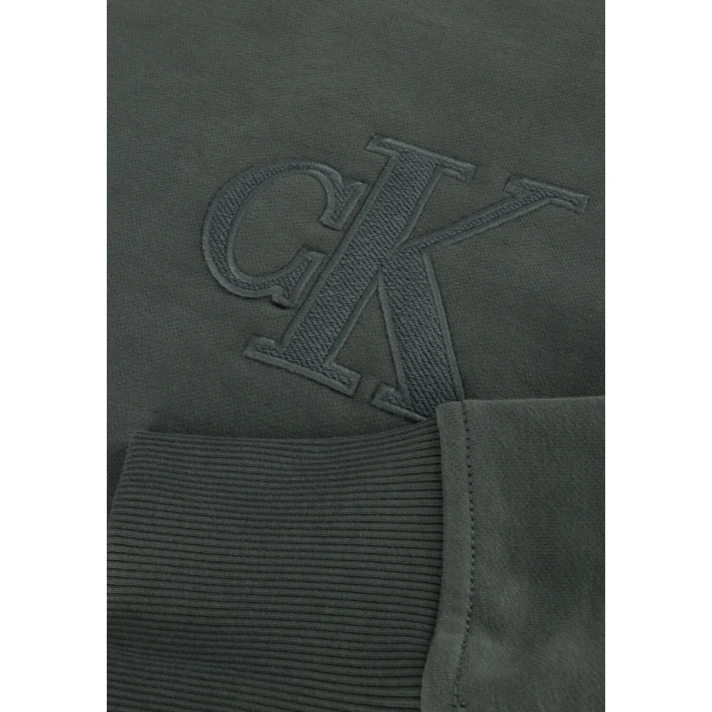 Calvin Klein Heren Applique Crew Neck Sweater Gray Heren