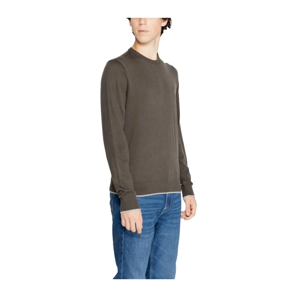 Armani Exchange Cashmere Blend Gebreid T-Shirt Green Heren