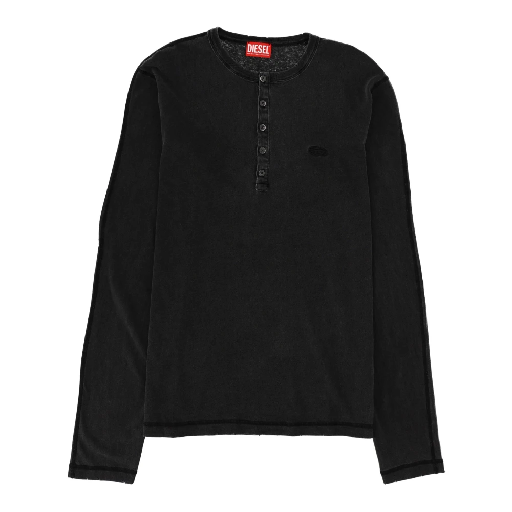 Diesel Men's Black Long Sleeve T-Shirts, L, T-Mind Long Sleeve Top