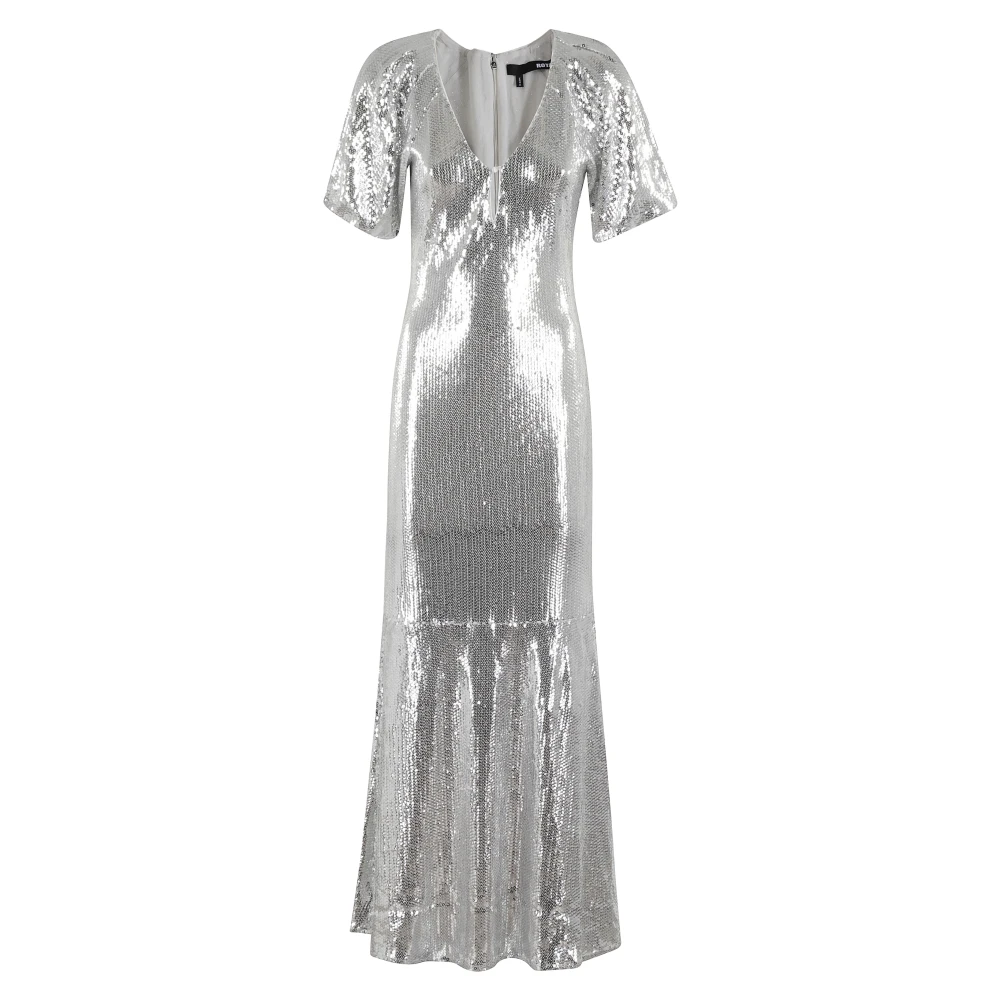 Rotate Birger Christensen Glitterende Midi Jurk Gray Dames