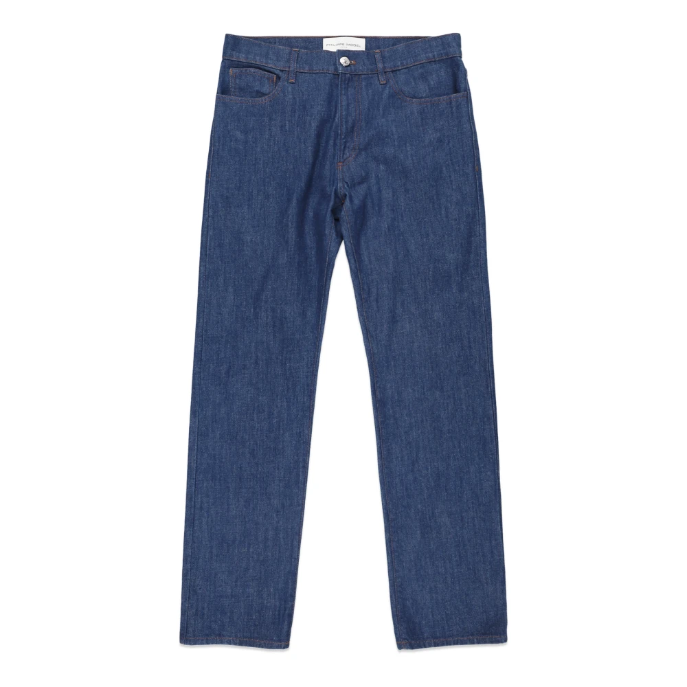 Philippe Model Men's Blue Straight Fit Jeans, Xl, Trousers