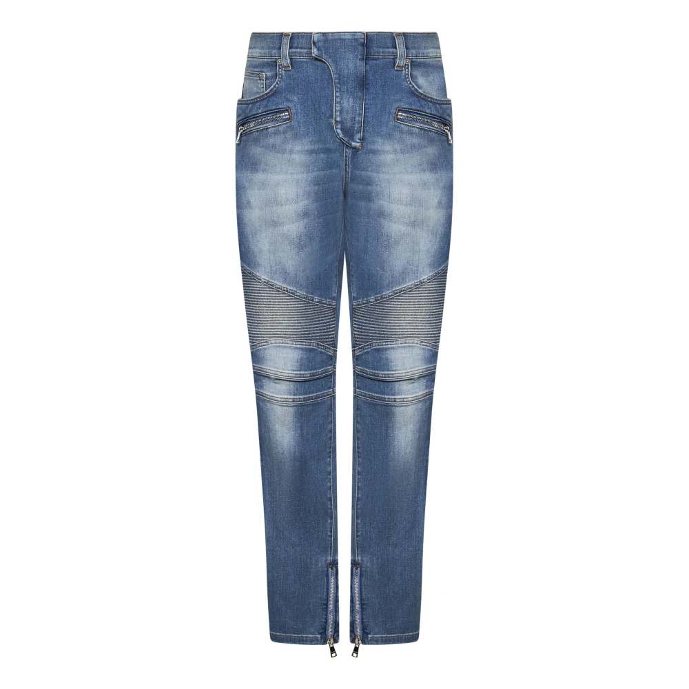 Balmain Blue Biker Jeans Slim Fit - Male - Slim Fit Jeans - W31 - Jeans