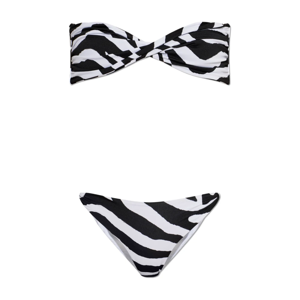 Balmain Donna Bianco - Costume Da Bagno Due Pezzi Zebra - Swimwear - 2XS
