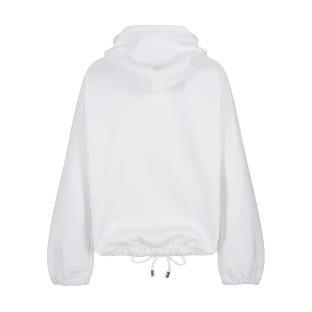 Dsquared2 Witte katoenen hoodie met relaxed fit en logo print White Dames