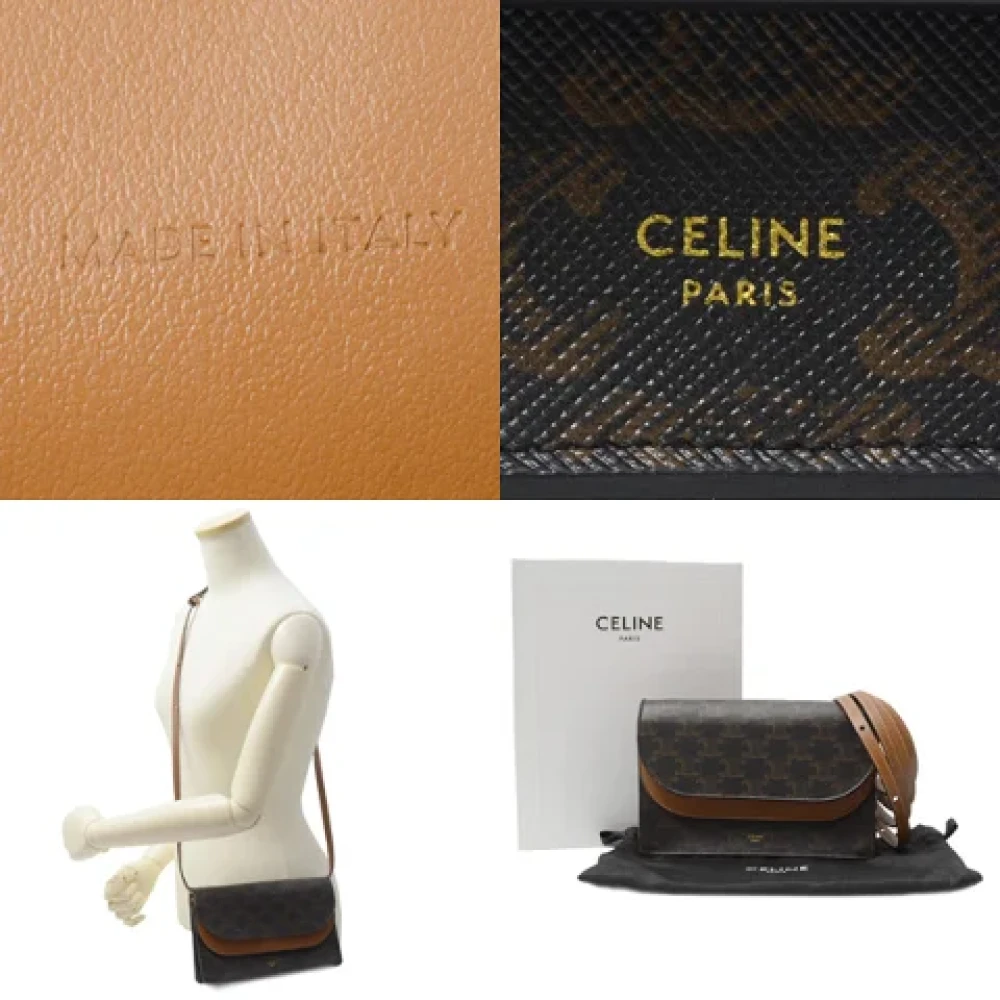 Celine Vintage Pre-owned Fabric handbags Brown Dames
