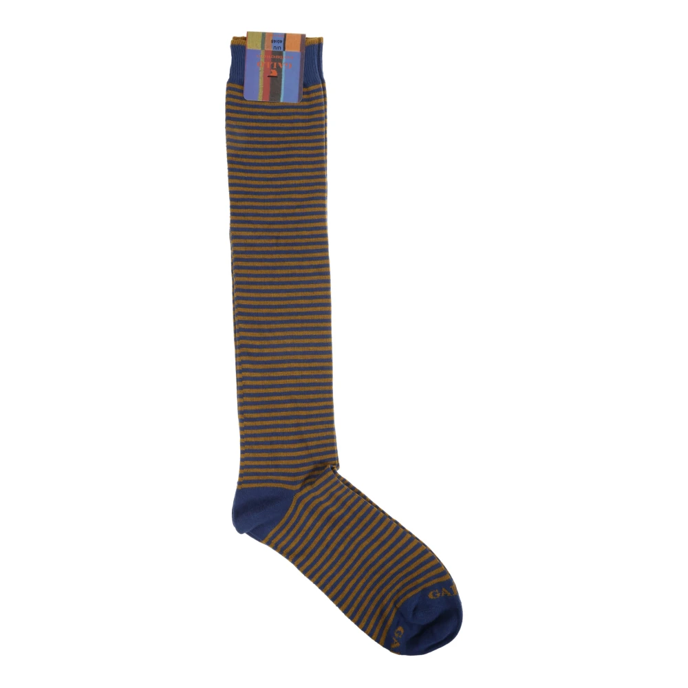 Gallo Italiaanse Windsor Gestreepte Lange Sokken Brown Heren