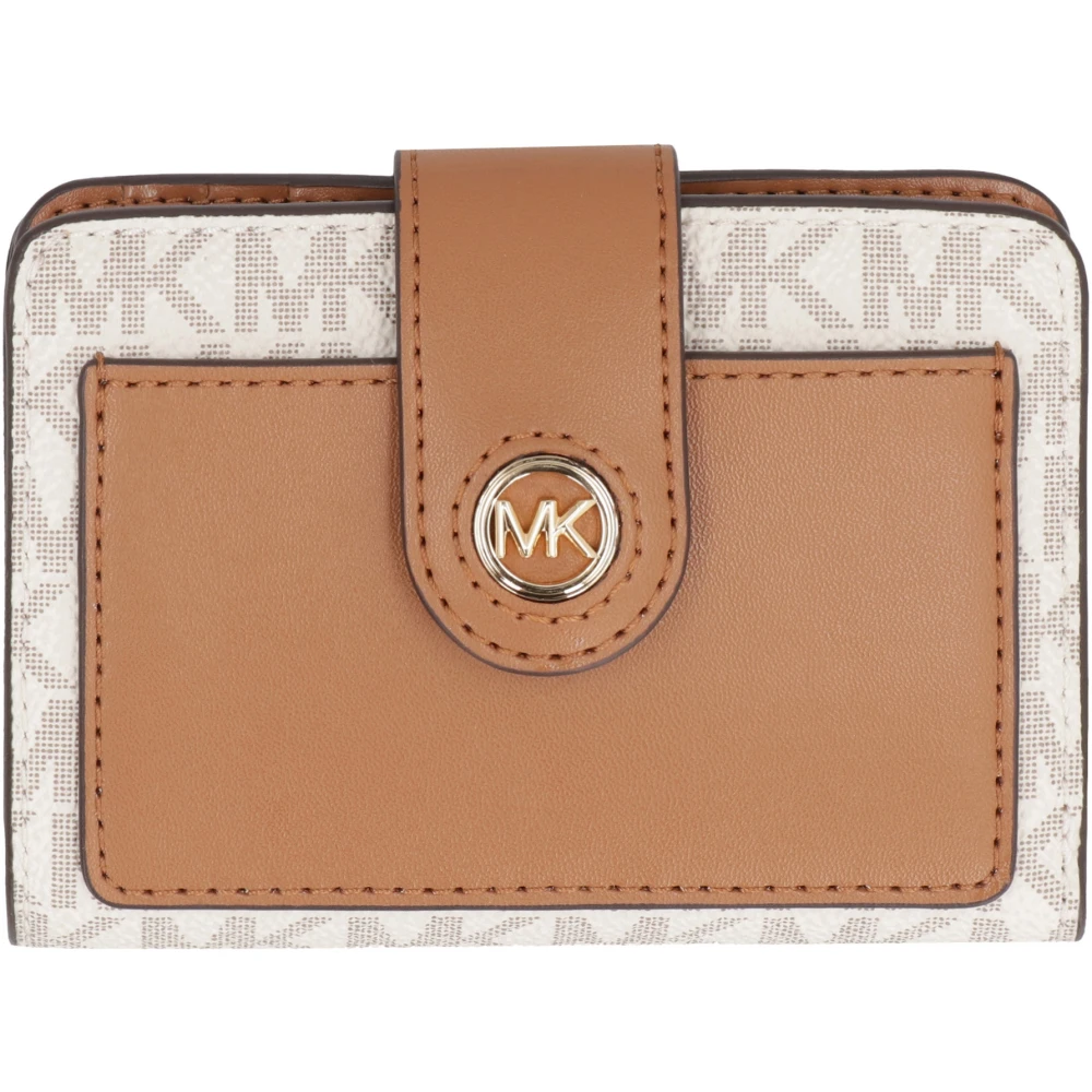 Michael Kors Women's Beige Small Signature Logo Wallet - Wallets & Cardholders - One Size - Accessories