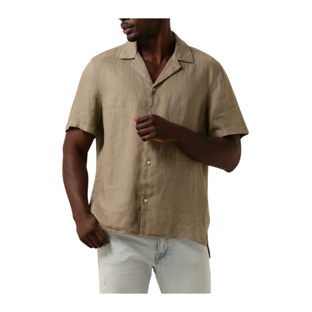 Drykorn Vrijetijdsoverhemd van linnen met reverskraag model 'BIJAN'