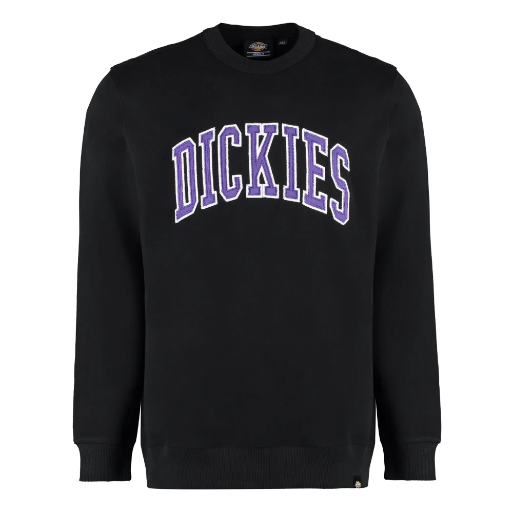 Dickies Katoenen Crew-Neck Sweatshirt Geribbelde Randen Black Heren