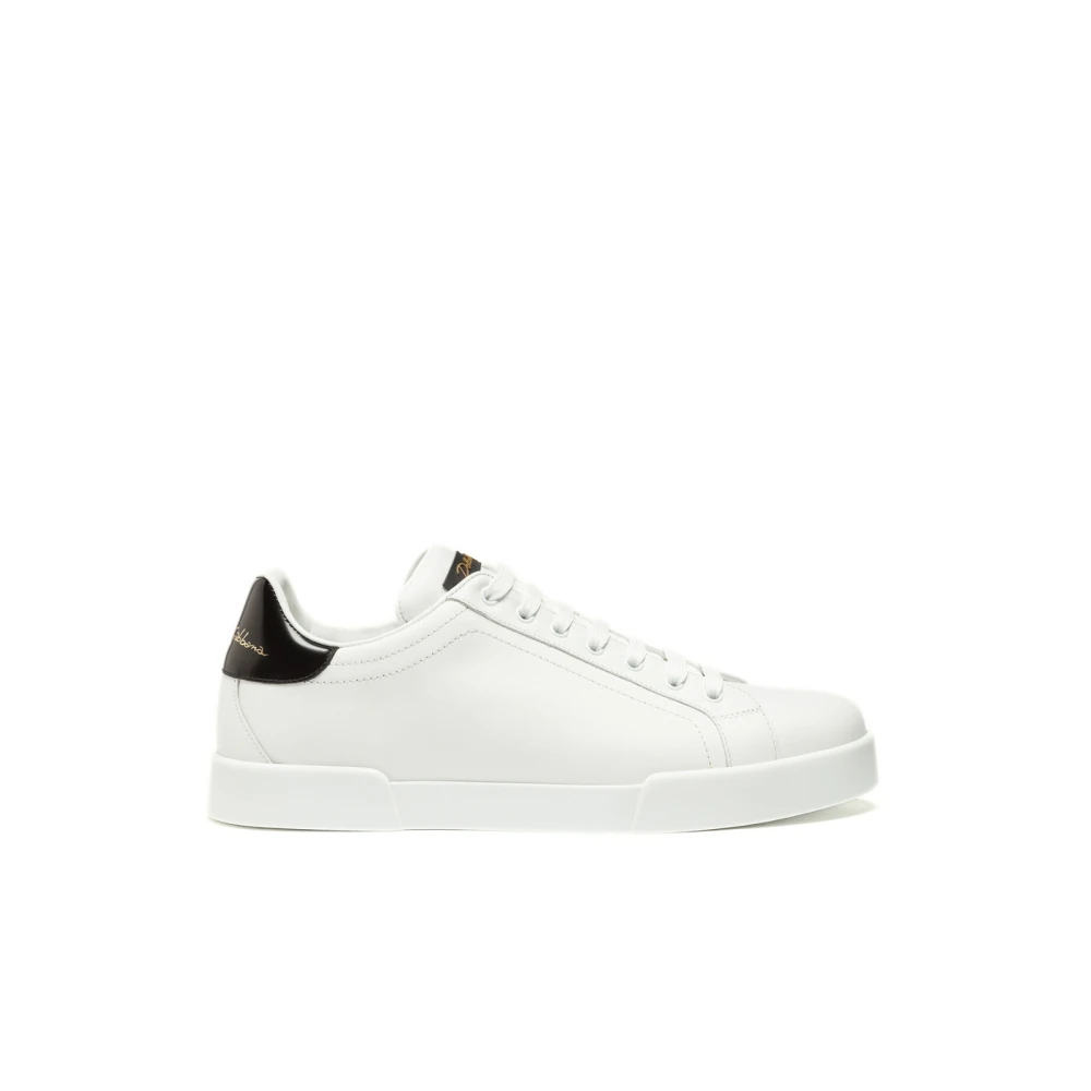 Dolce & Gabbana Witte Leren Portofino Sneakers Mannen Dames Schoenen