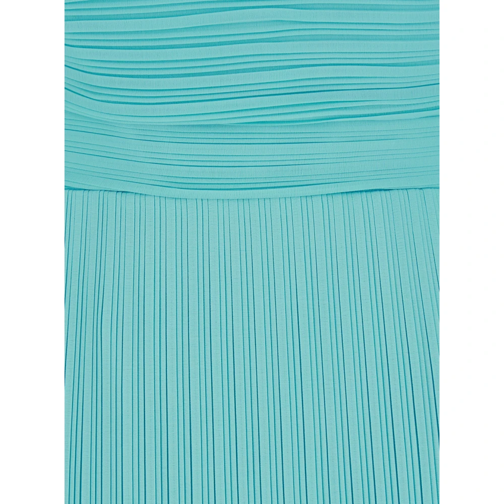 Solace London Asymmetrische Mouw Chiffon Jurk Blue Dames