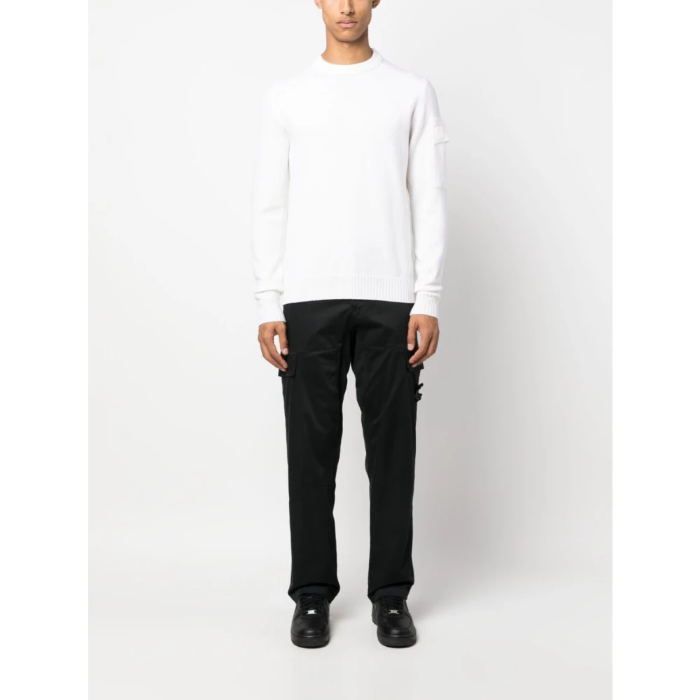 C.P. Company Witte Trui met Logo Patch White Heren