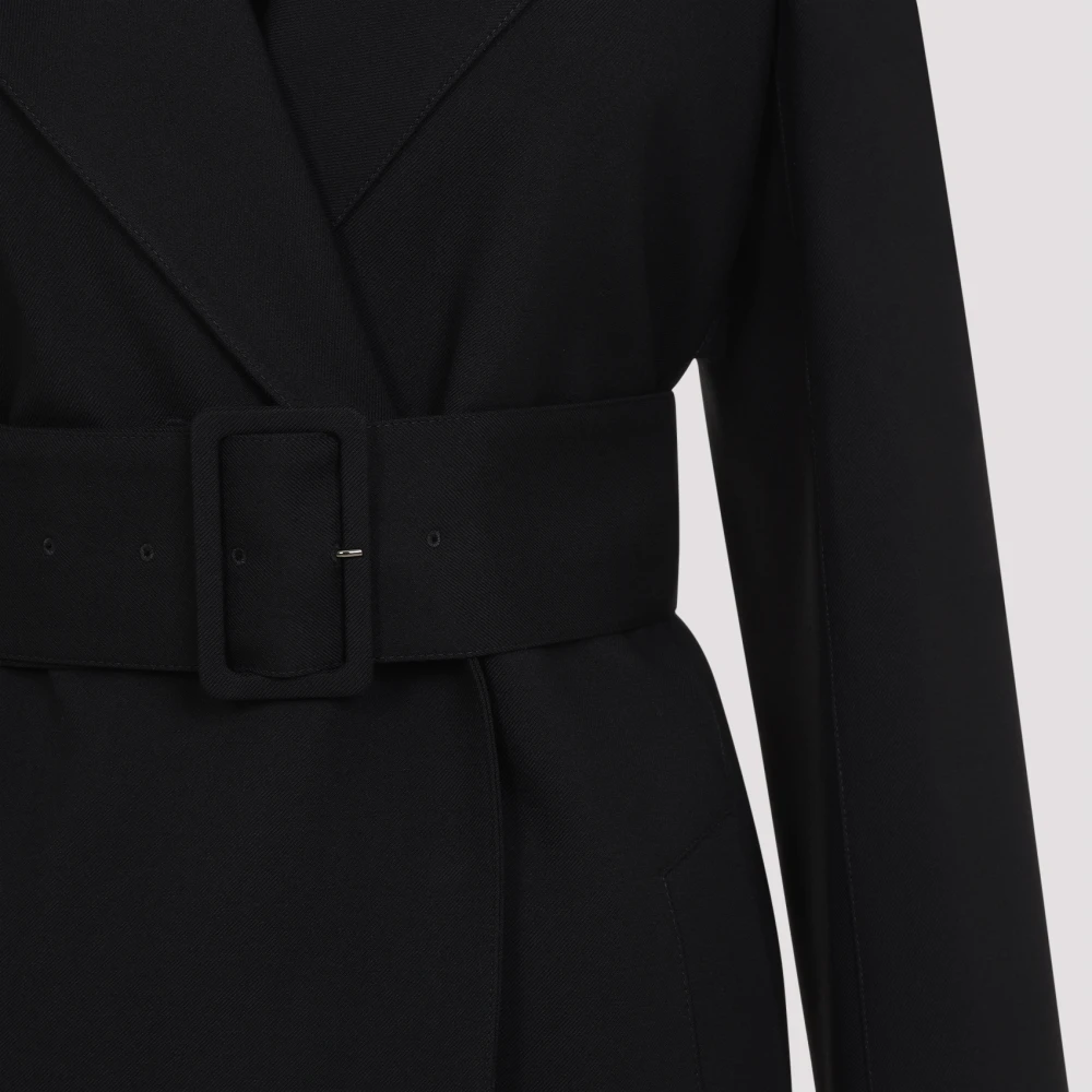 Alaïa Zwarte Wollen Jas Black Dames