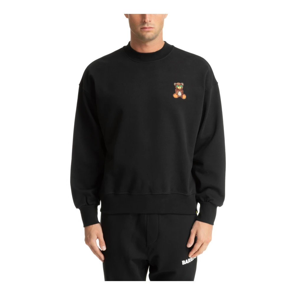 Barrow Effen Logo Teddy Sweatshirt Black Heren