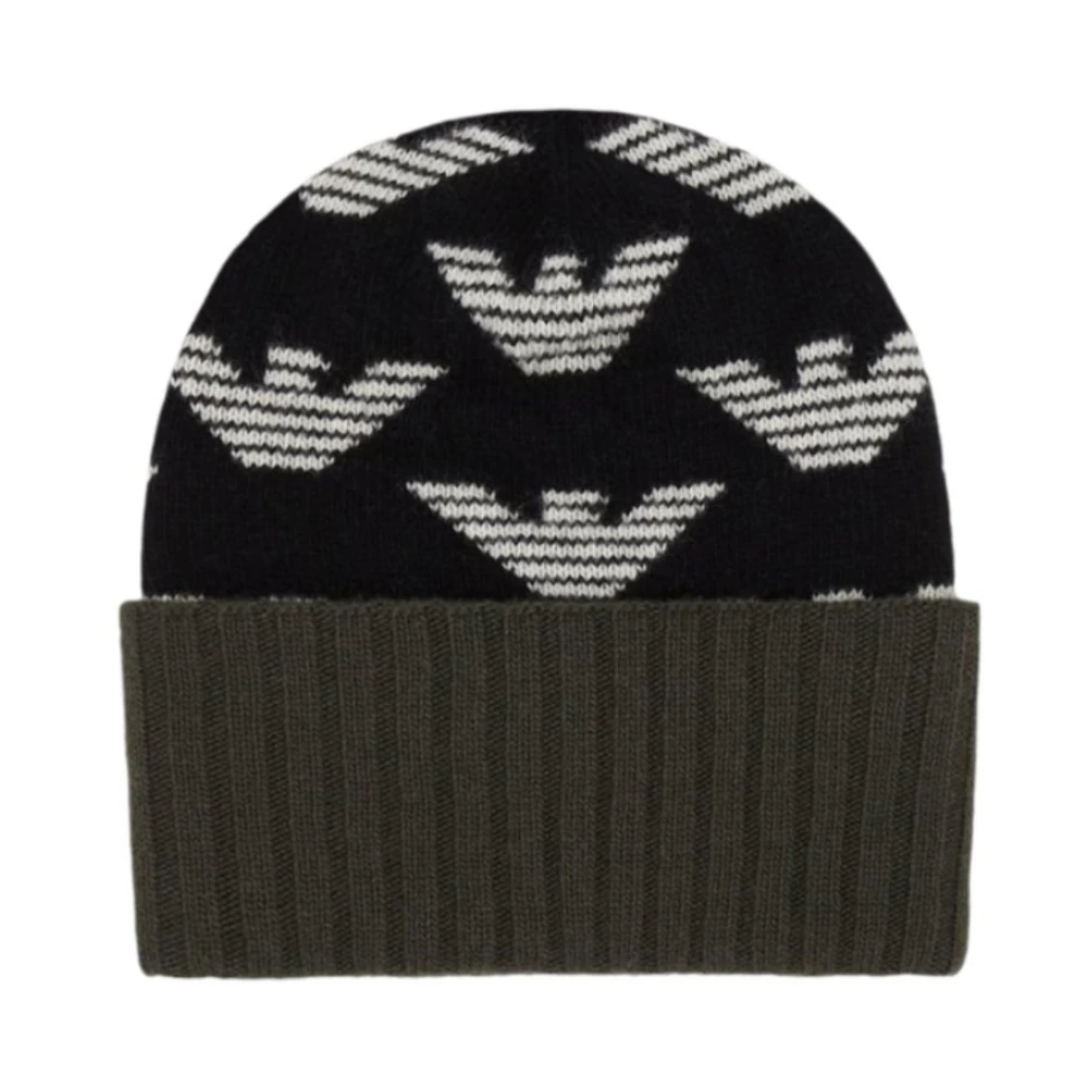 Emporio Armani Wollen Heren Hoed Groen Blauw Gray Heren
