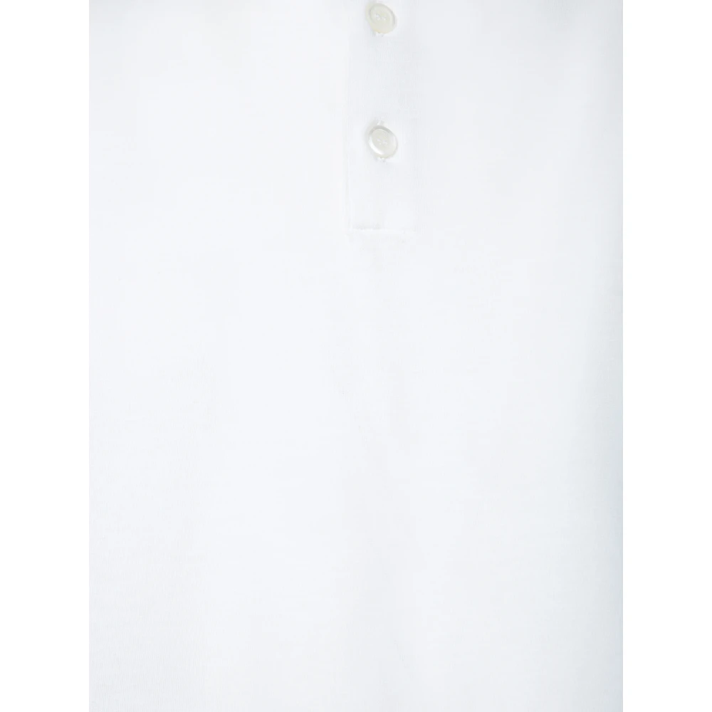 Zanone Witte Crepe Lange Mouw Polo White Heren