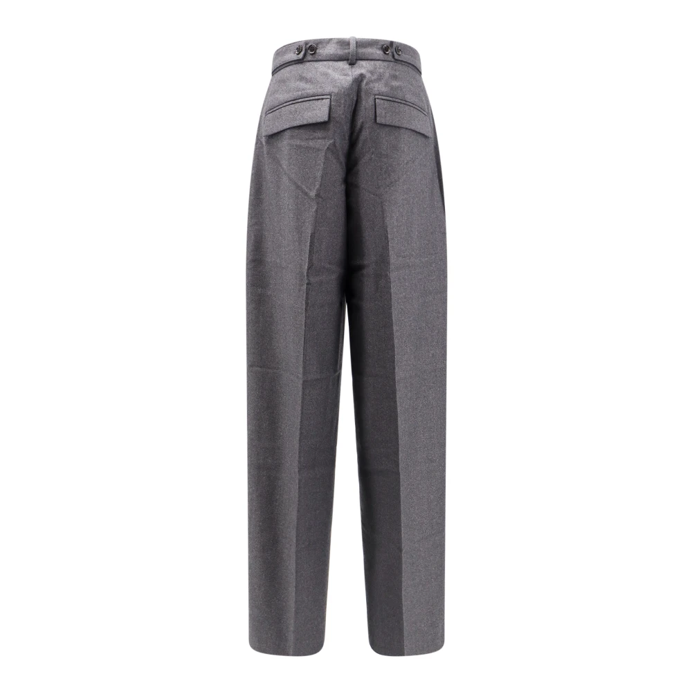 Róhe Wijde Pijp Wollen Broek Gray Dames